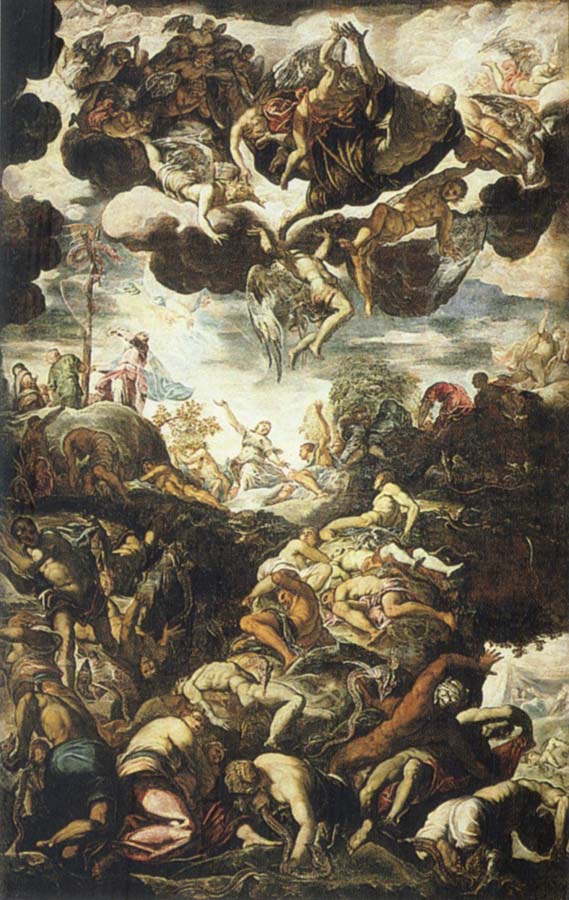 TINTORETTO, Jacopo Miracle of the Brazen Serpent